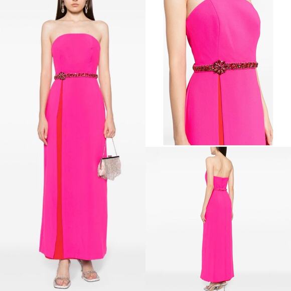NWT Sachin + Babi Daniella Gown Electric Pink Formal Wedding Guest Column Size 4 - Picture 14 of 14